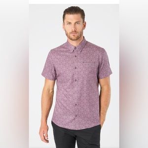 7 Diamonds‎ Men's Geometric Short Sleeve Button Up Shirt
